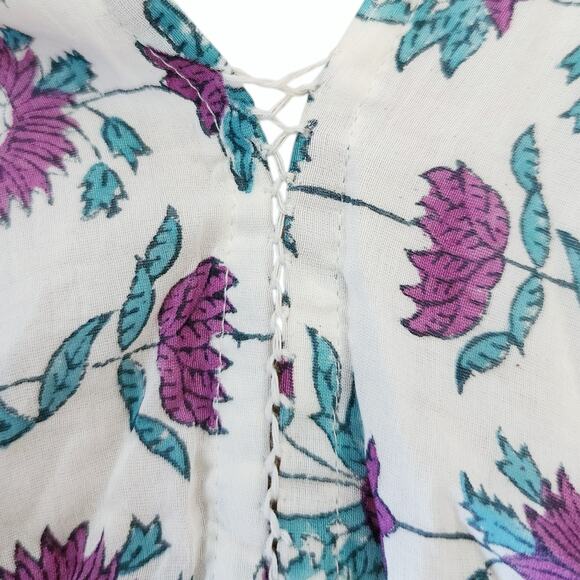 ROBERTA ROLLER RABBIT Venezia boho floral long maxi halter dress multi Sz XS NEW - Picture 5 of 7